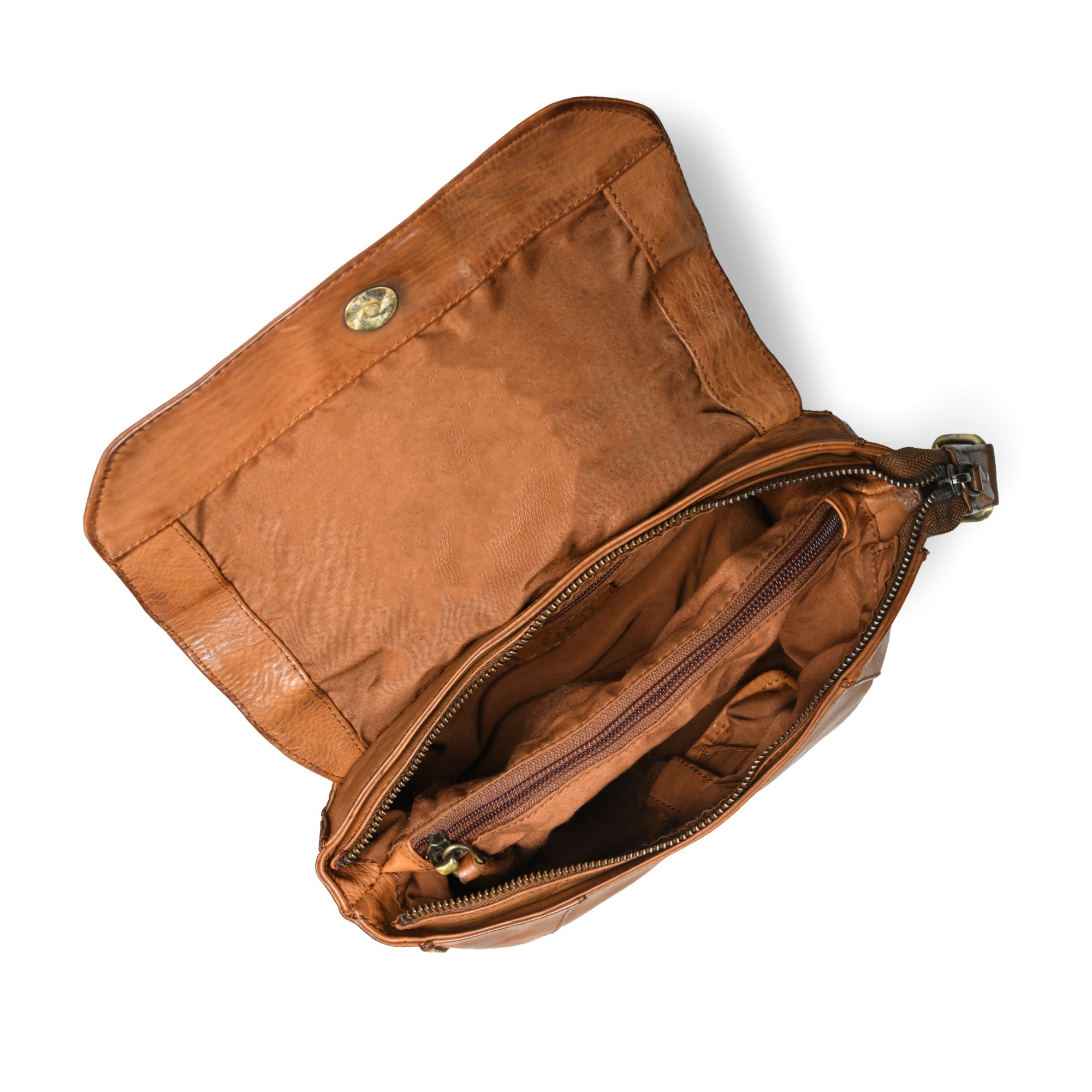 Heritage Leather Crossbody Bag - Brown Colour